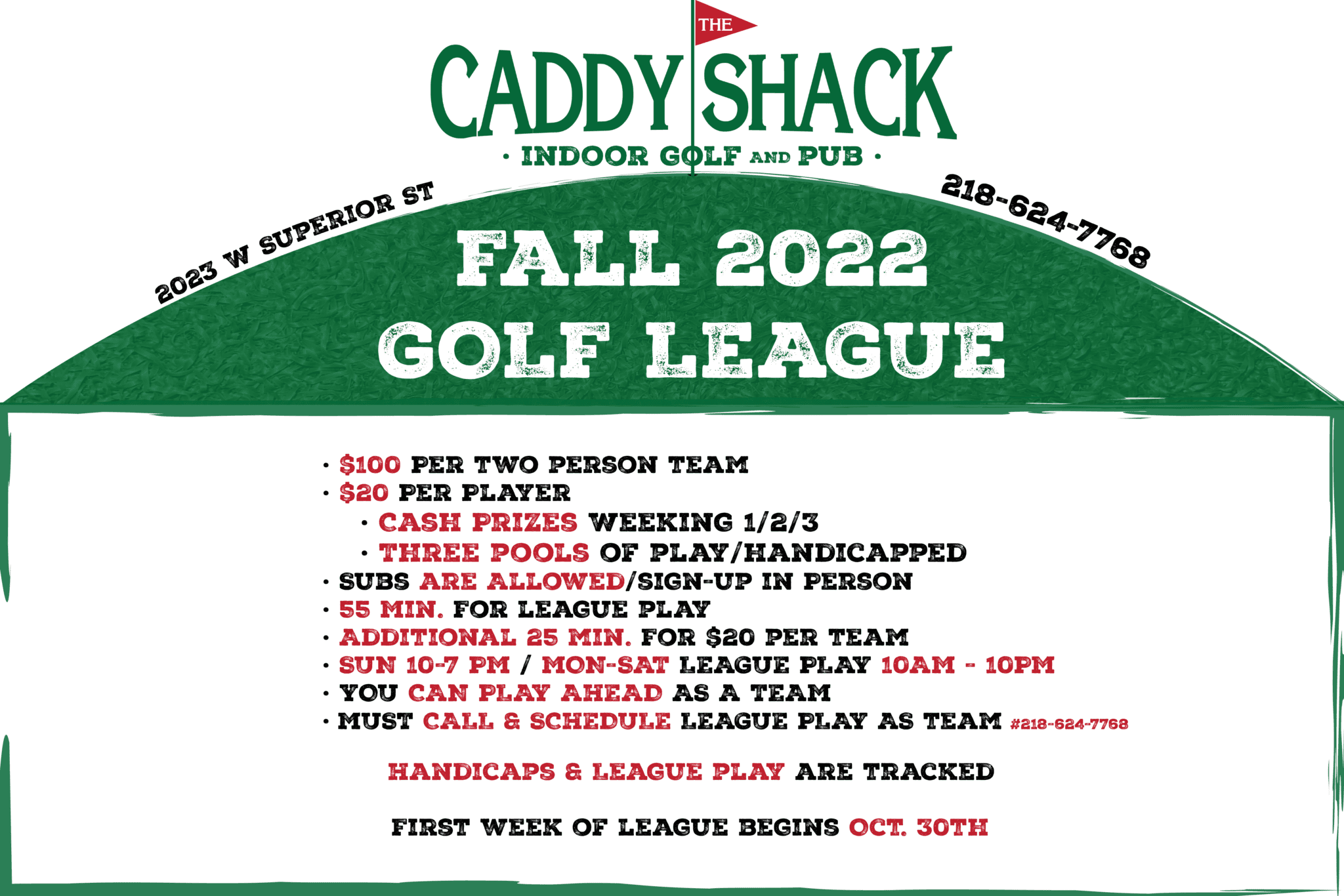 2022 Fall Golf League • The Caddy Shack Duluth